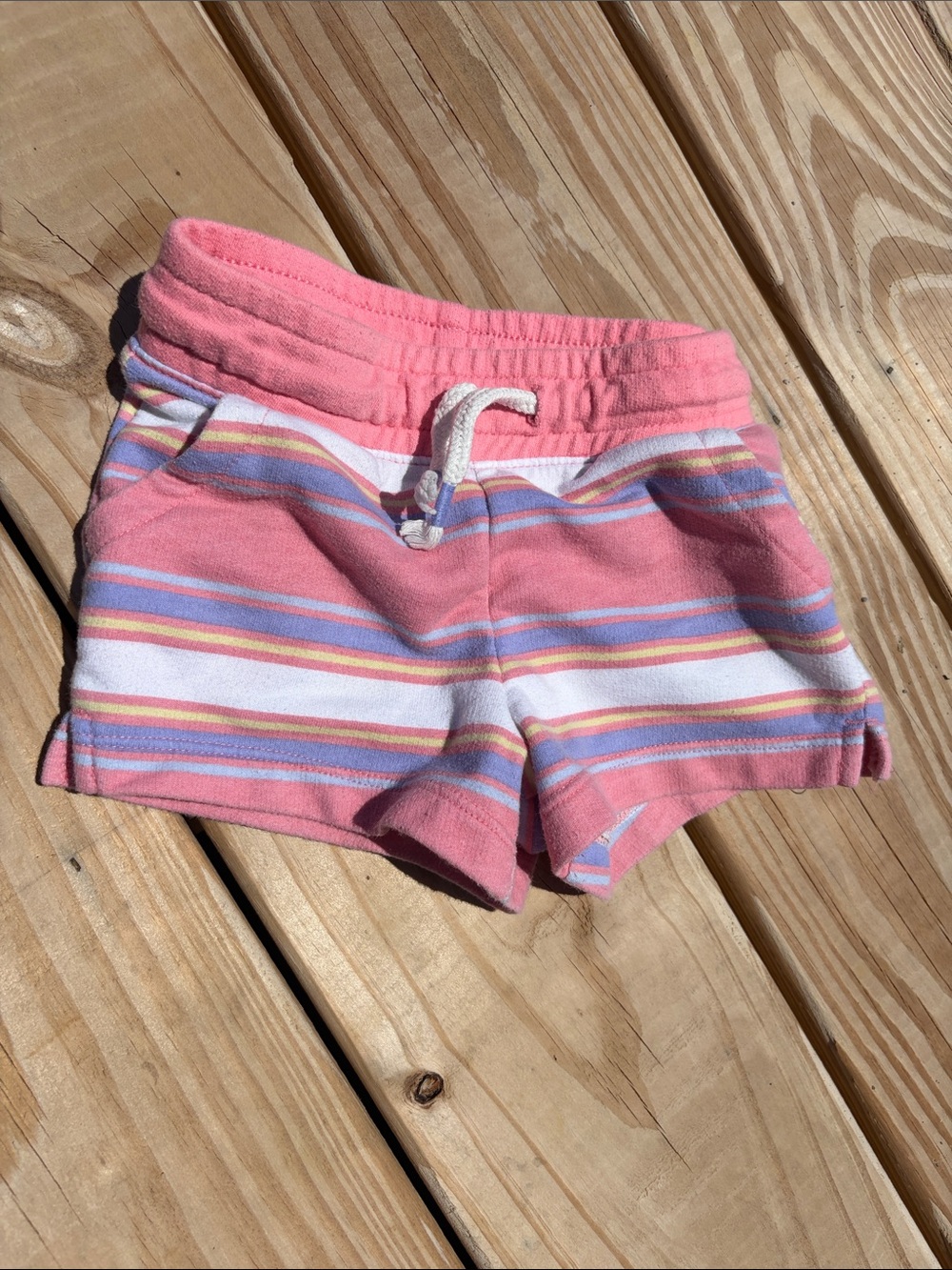 Cat & Jack Pink Striped Knit Drawstring Shorts